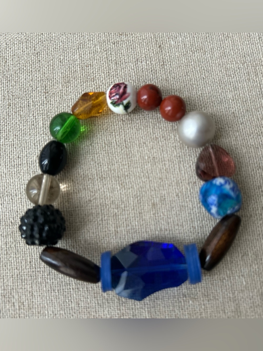 Colorful Mixed Bead Stretch Bracelet - Multicolor